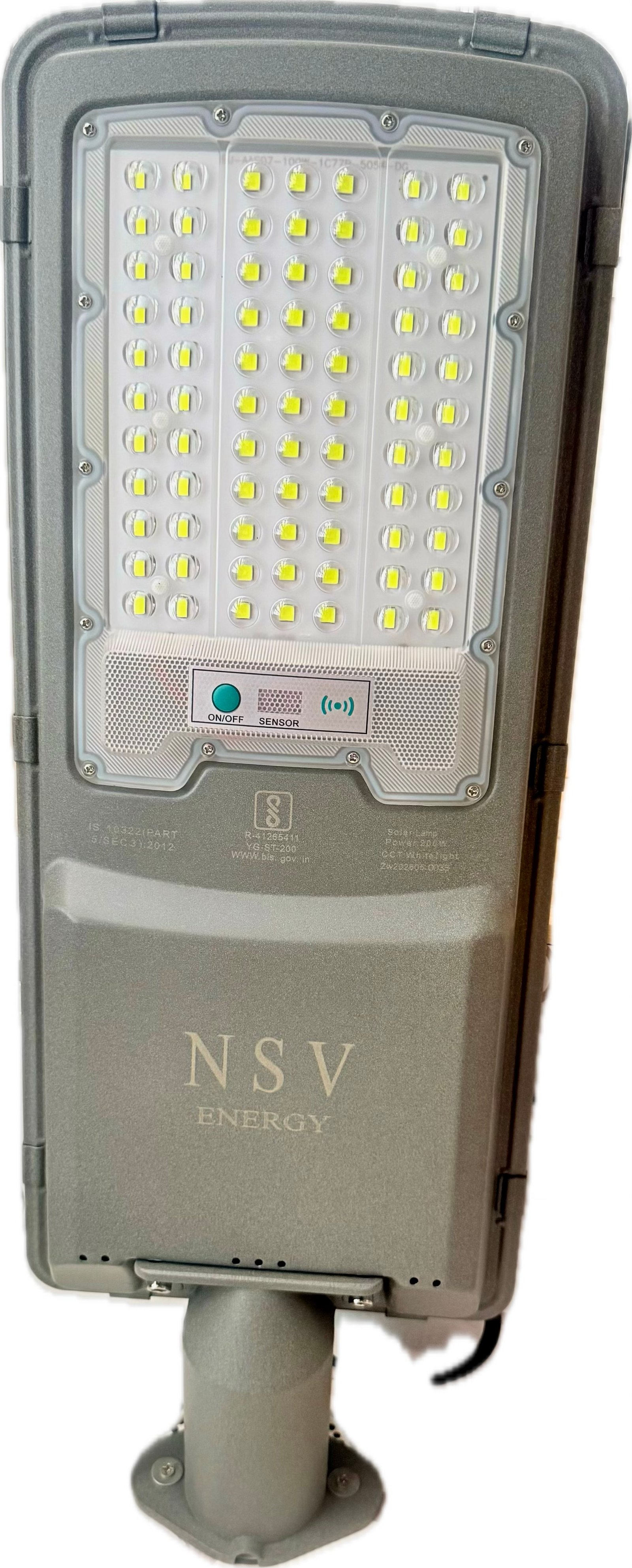 NSV Solar Street Light With Motion Sensor 200w ( Aluminium Body ) 